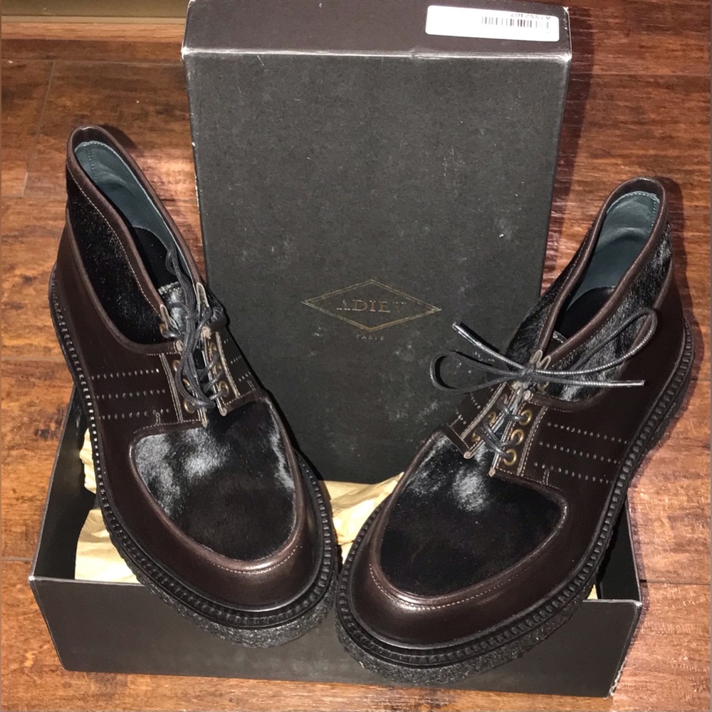 ADIEV Paris Boots Leather brown with black calf hair New EU39 UK6 US9